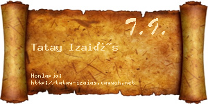 Tatay Izaiás névjegykártya